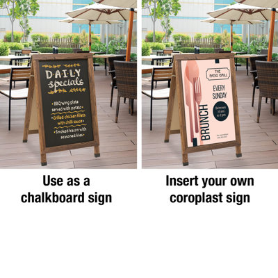 Excello Global Products 24" x 36" Chalkboard Coroplast Combo A-Frame