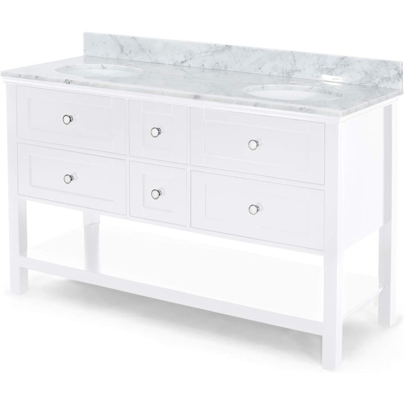 Ensemble de meuble-lavabo double 61 po Nazeeh, Gris