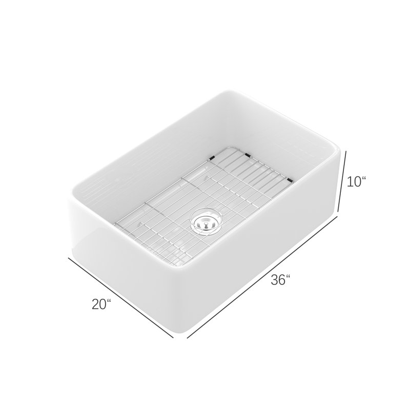 36" L Ceramic Farmhouse/Apron Front Kitchen Sink