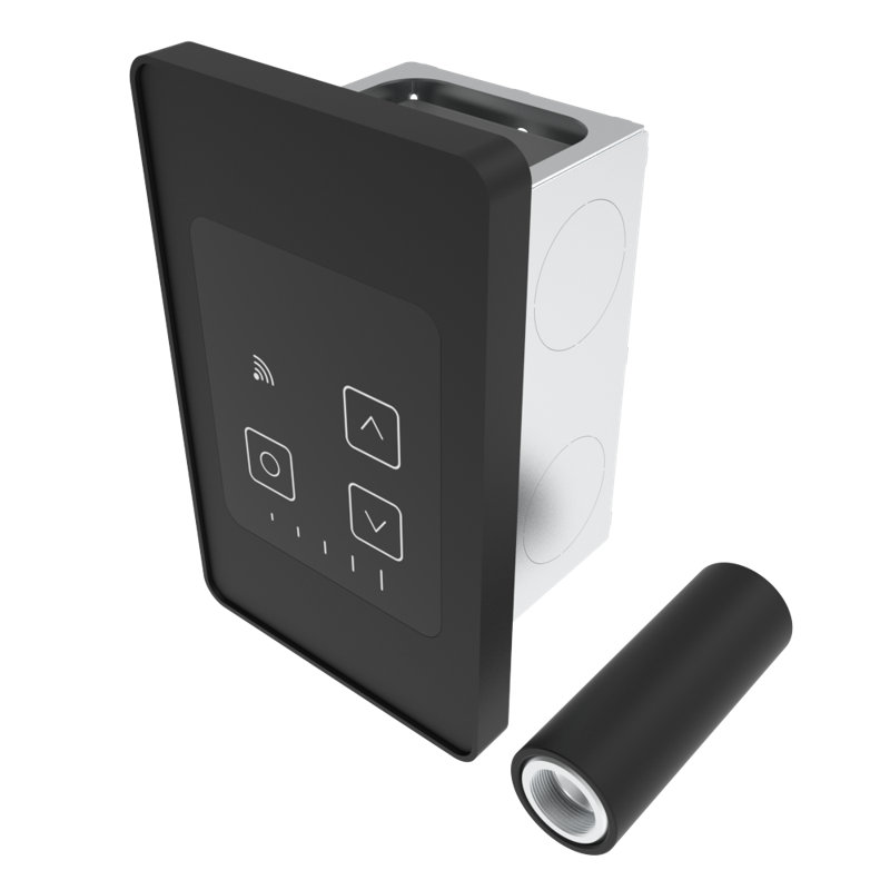 Régulateur de chaleur numérique tactile câblé à distance, Noir mat