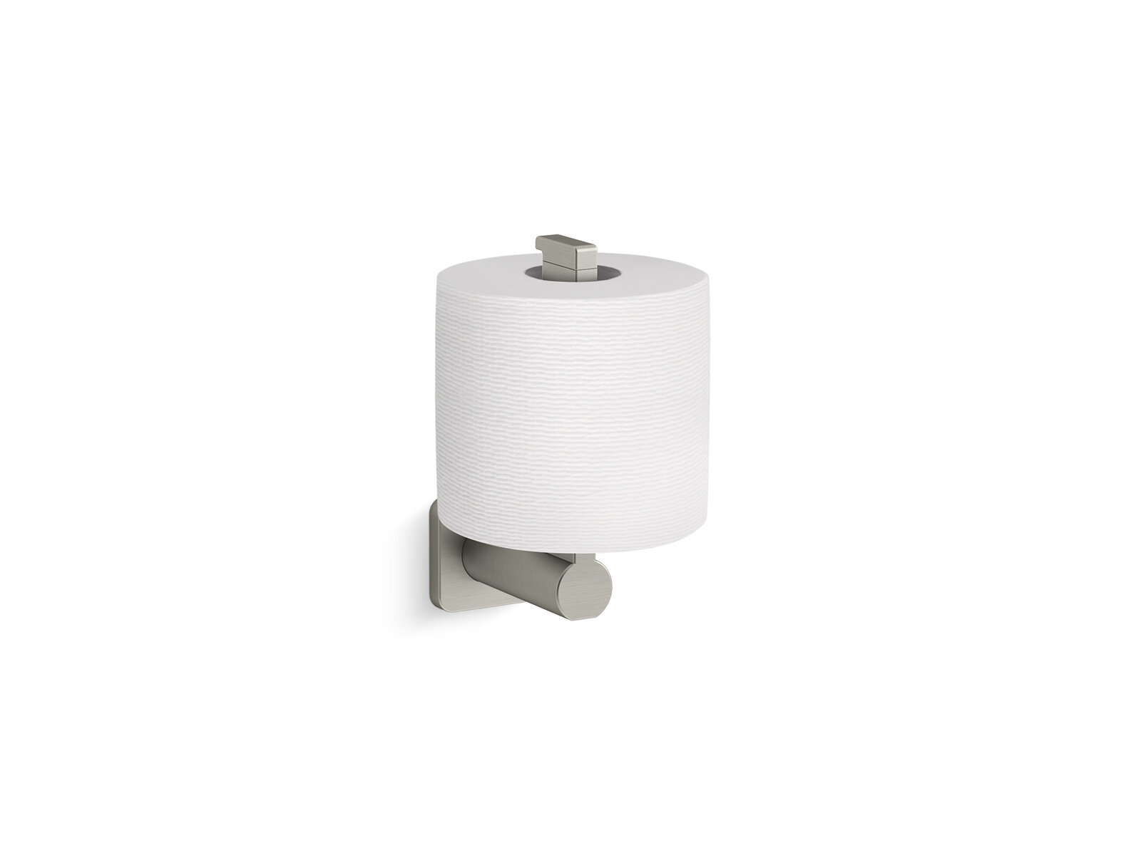 KOHLER Draft Vibrant Brushed Nickel Wall Mount Double Post Toilet