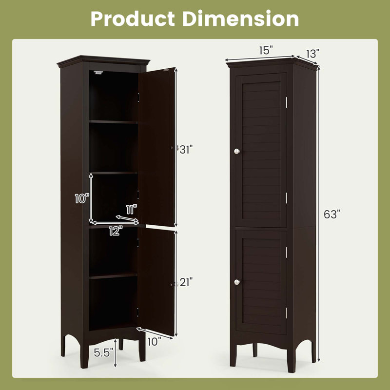 Freestanding Linen Cabinet, Coffee