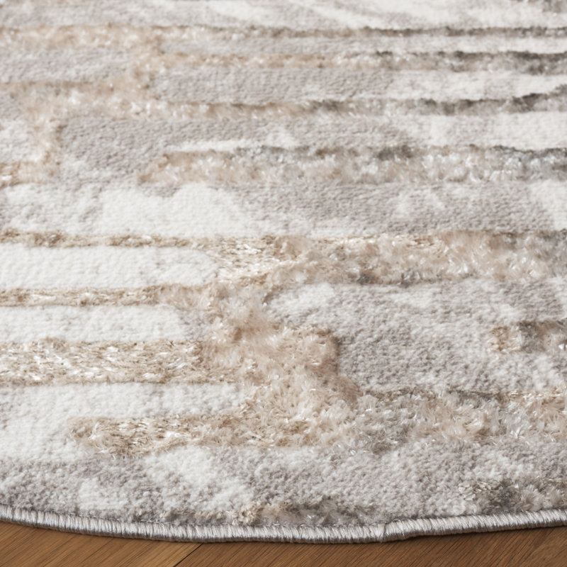 Tapis ivoire / gris Maya 110, Round 6'7"