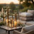 Camille Metal Glass Lantern Candle Holder ( Set Of 3 )