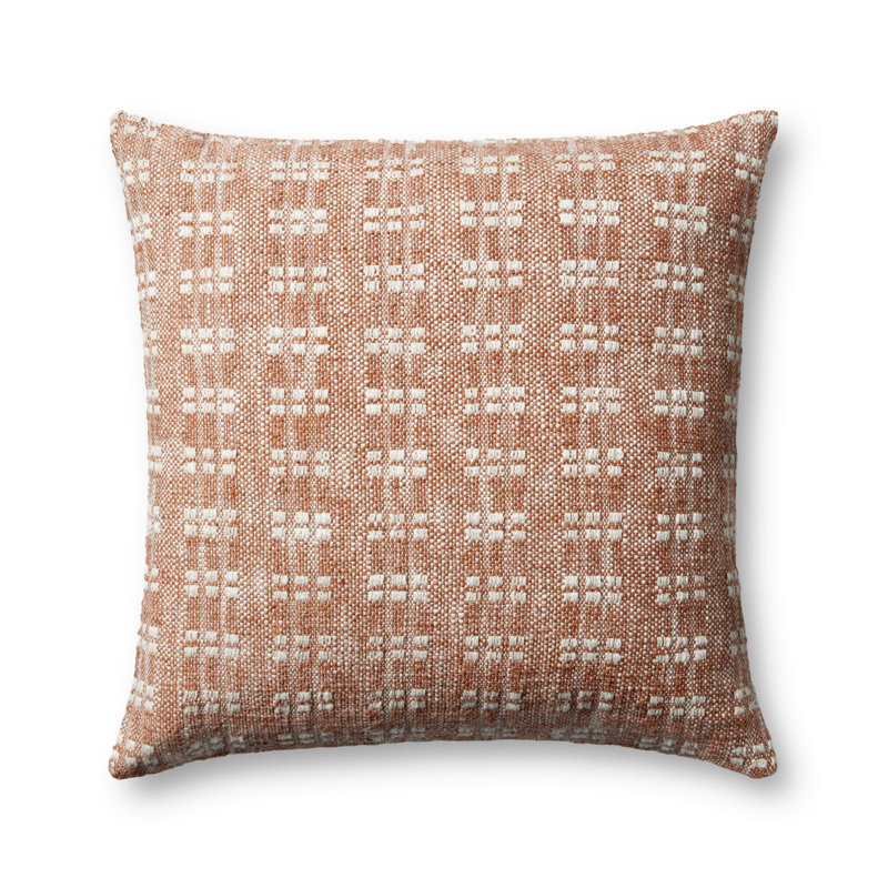 Coussin Magnolia Home par Joanna Gaines x Loloi Bryn, polyester, rouille