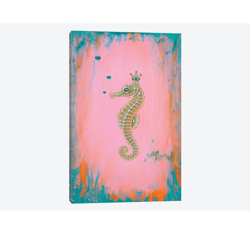 « halcyon hippocampe », impression sur toile tendue, H 18 po x l 12 po x P 1,5 po, Pas de tapis, Toile tendue