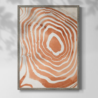 Reproduction encadrée de grain de bois Suminagashi III - bois massif