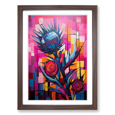 Thistle Constructivism - Single Picture Frame Print on Wood