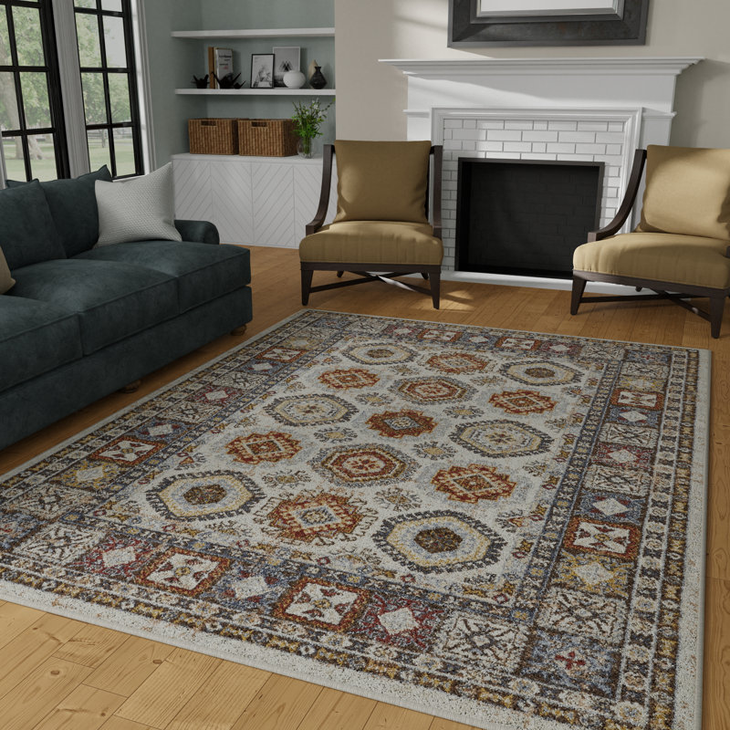 Raavi Washable Oriental Indoor Rug, Rectangle 6'7" x 9'2"
