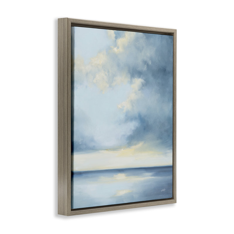 «Shimmering Sea Bright Floater Canvas» par Julia Purinton, H 31 po x l 25 po, Cadre flottant orme Montalcino