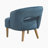 Helena 26" Modern & Contemporary Accent Chair with Velvet Fabric Upholstery, Light Walnut Solid Wood Legs, Foam over Pocket Coils-945040484