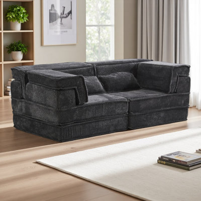 Compression Mahjong Sofa,Convertible Floor Sofa Bed,DIY Boneless Modular Sectional Sofa,No Assembly Required