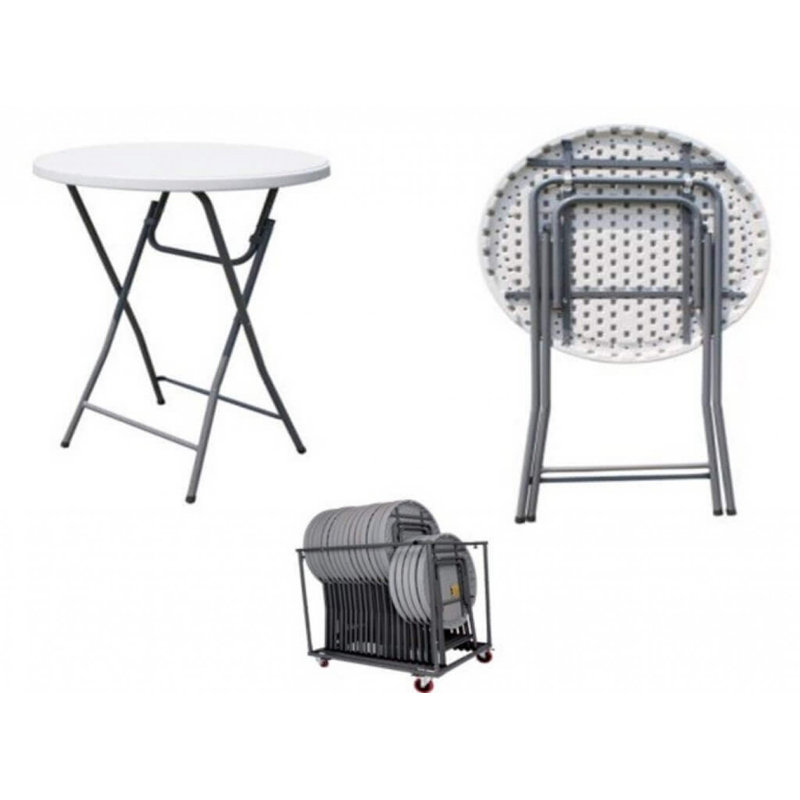Anglo Circular Folding Table, 110cm H x 60cm L x 60cm D