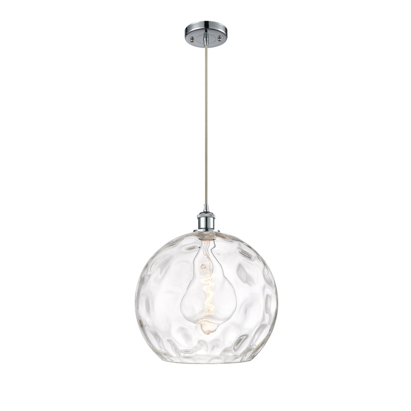 Luminaire suspendu sphère 1 lumière Roxane, DEL, H 16,88 po x l 13,75 po x P 13,75 po, Chrome poli