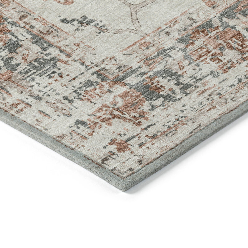 Machine Washable Indoor/Outdoor Xhevrie Linen Rug, Runner 2'3" x 7'6"