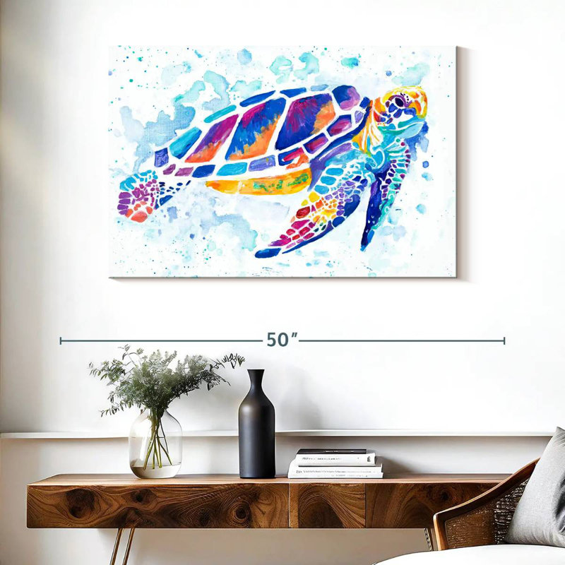 Brampt Vibrant Sea Turtle, 26" H x 39" W