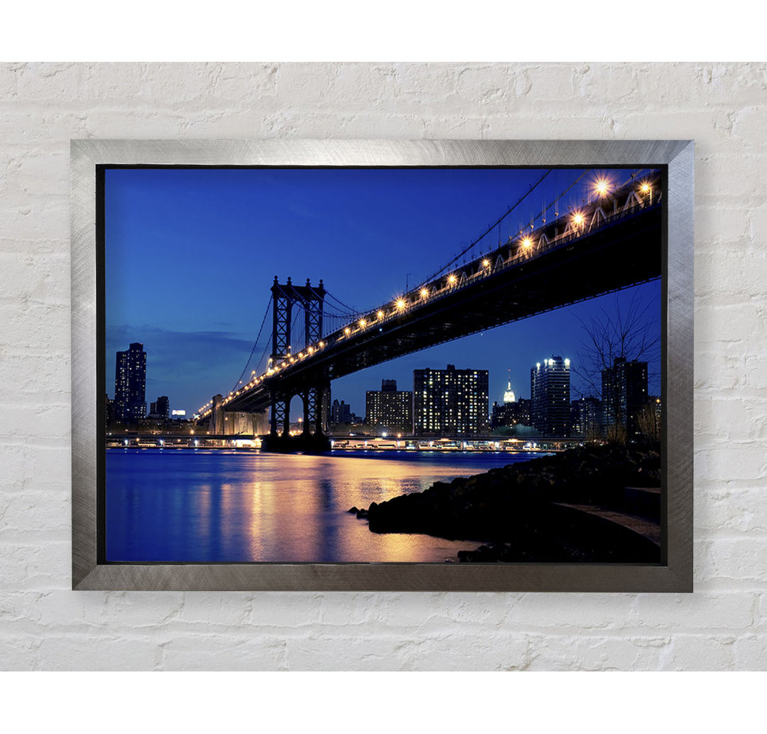 Brooklyn Bridge Peach Glow - Einzelner Bilderrahmen Kunstdrucke