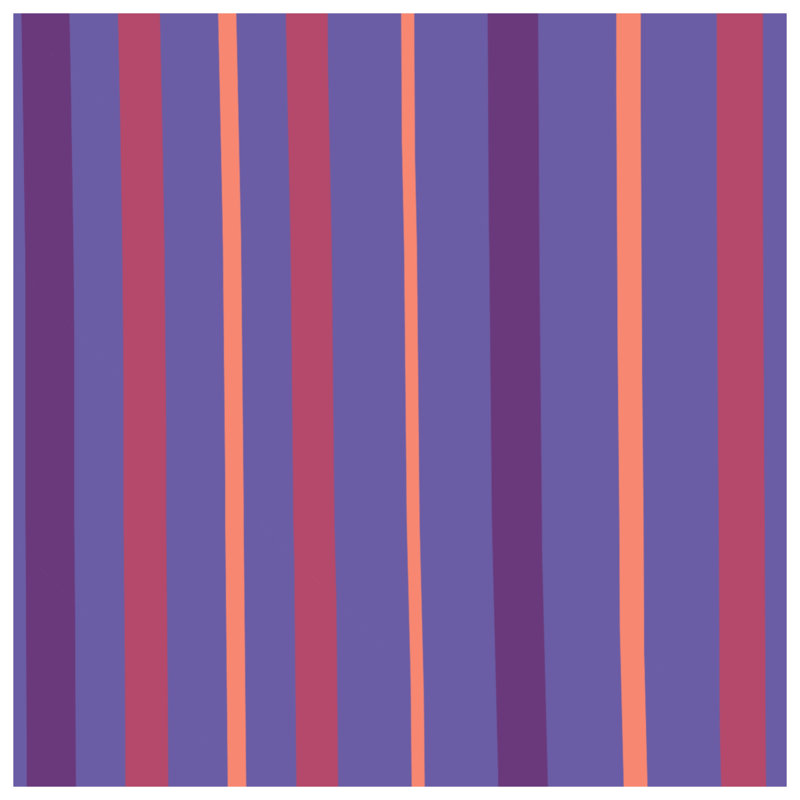 Édredon mauve à rayures orange, Grand lit