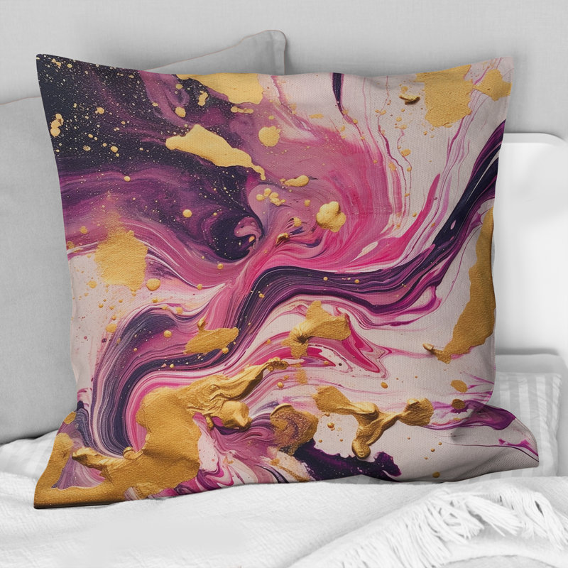 Coussin violet et rose