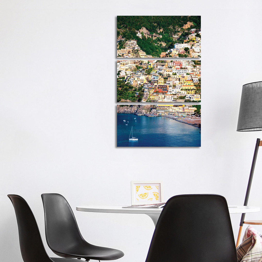 Positano, Ansicht der Stadt von Susanne Kremer - Galerie-verpackte Leinwand Giclée