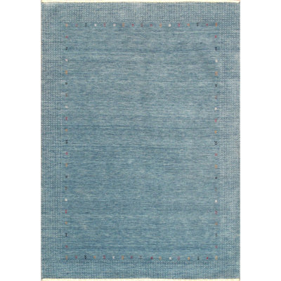 Geometric Area Rug in Light Blue