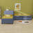 L-Shaped Upholstered Platform Bed With Trundle And Two Drawers Linked With Desk