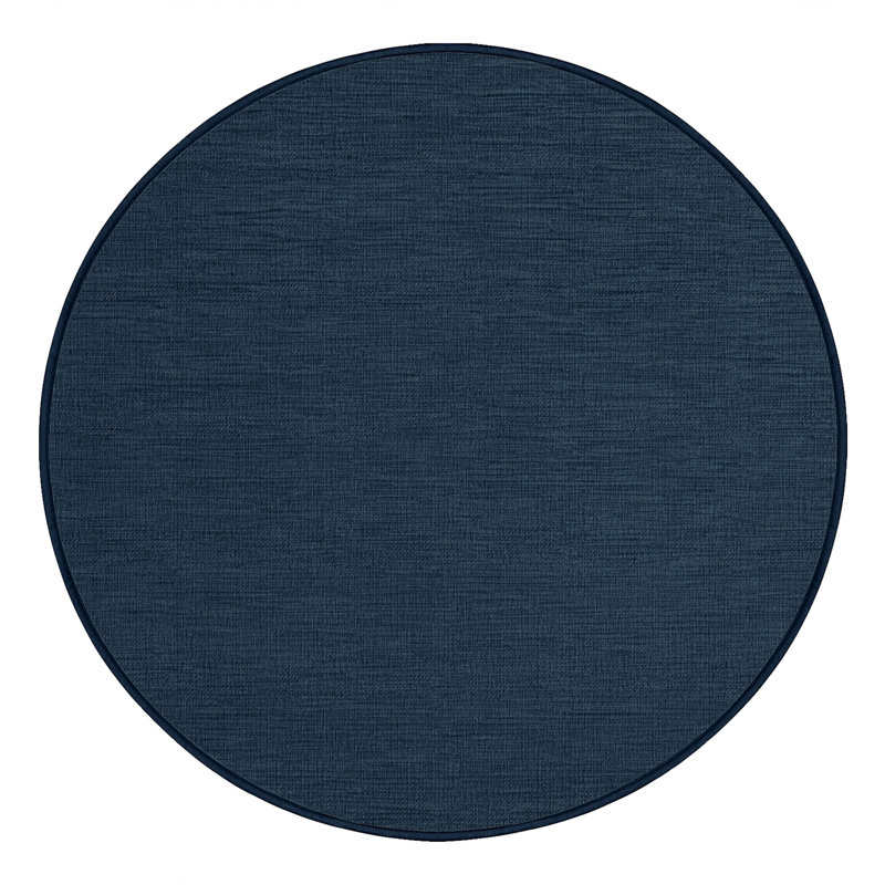 Machine Washable Solid Gray Area Rug, Round 5'