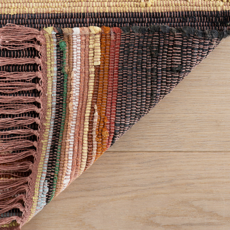 Solmira Southwestern Handmade Cotton Rug, Rectangle 8' x 10'