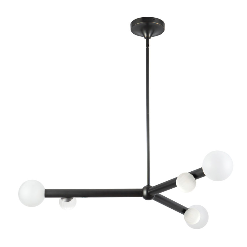 Reese 6 - Light LED Chandelier, Urban Bronze/Opal Glass
