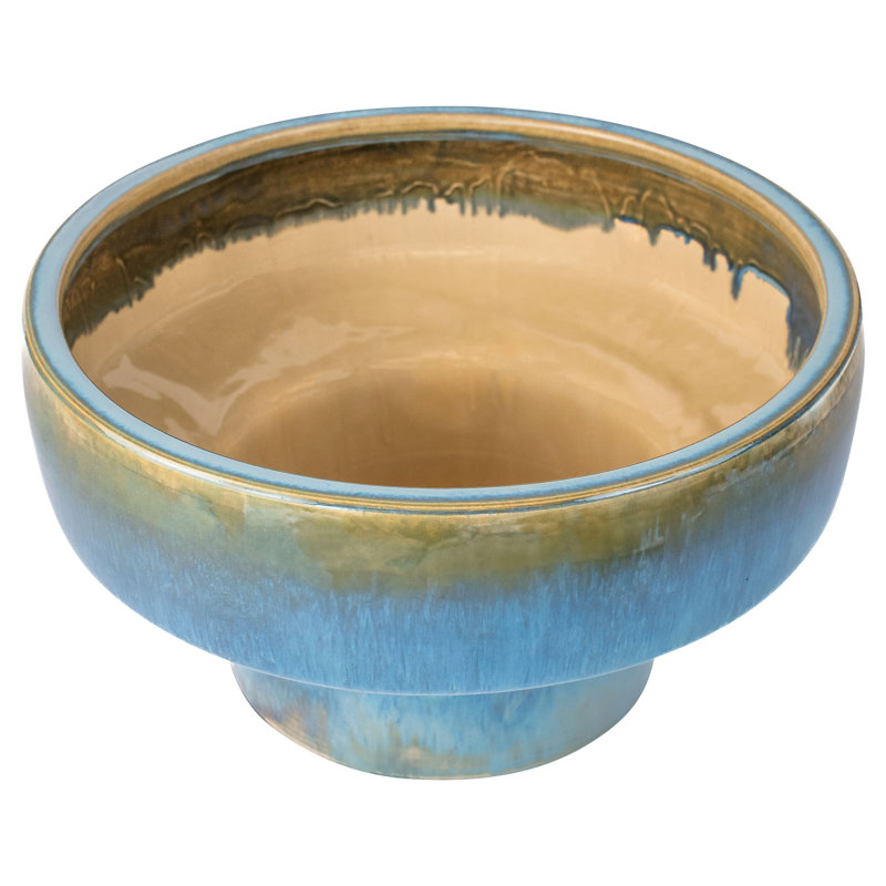 Elevated Earthenware Decorative Bowl