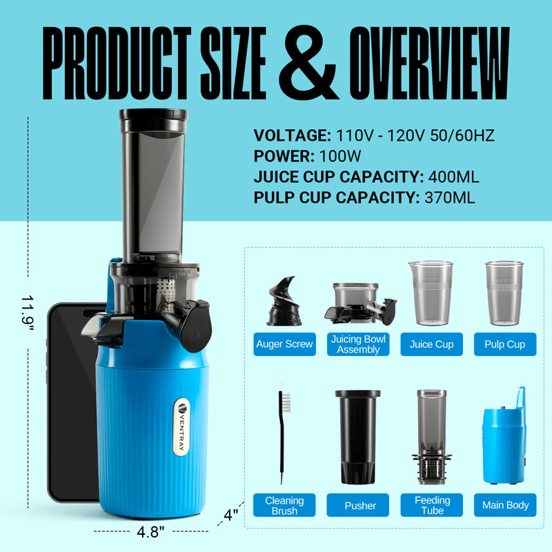 Centrifugeuse électrique à vitesse lente VENTRAY, Bleu