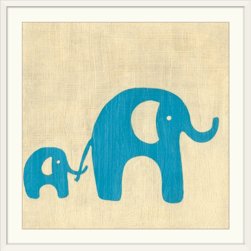 Art sur toile best friends éléphants par chariklia zarris, H 28 x l 28 po x P 1 po, Cadre blanc