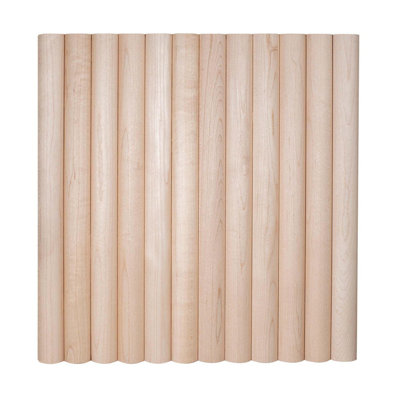 Outwater 1' Wide X 8' High X 3/8" Thick Unfinished Solid Maple Tambour Sheet With 1" Half-Round Slats – Flexible