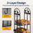 3Ft 2-Tier Wrought Iron Storage Log Rack With Elk Pattern