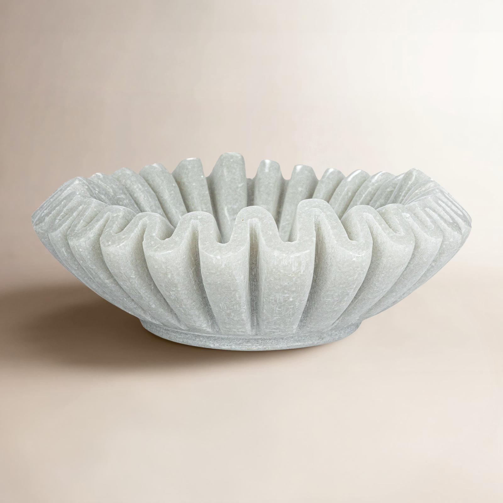 Round Marble Pleated Dish