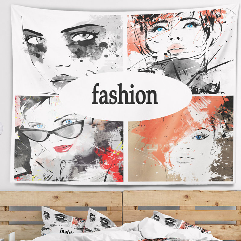 Collage portrait de filles Abstract, H 50 po x l 60 po