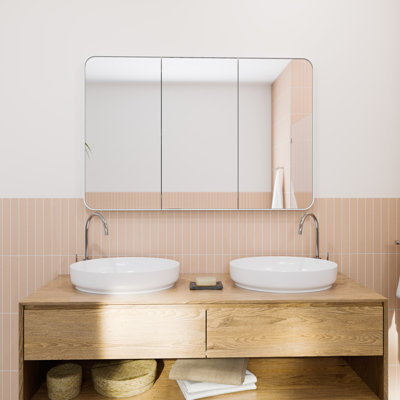 Three Door Steel Frame Square Shape Medicine Cabinet