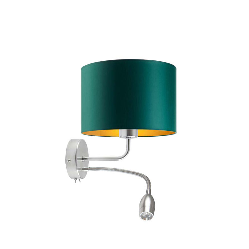 Sullins Steel LED Armed Sconce, Green