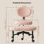 Fauteuil de bureau en velours sans accoudoirs-873815419