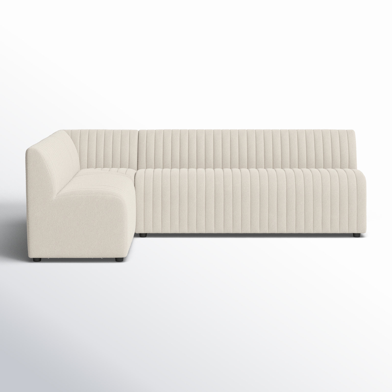 Brandt Modular Upholstered L-Sectional, 31.5" H x 100" W x 66.5" D, Black Polyester