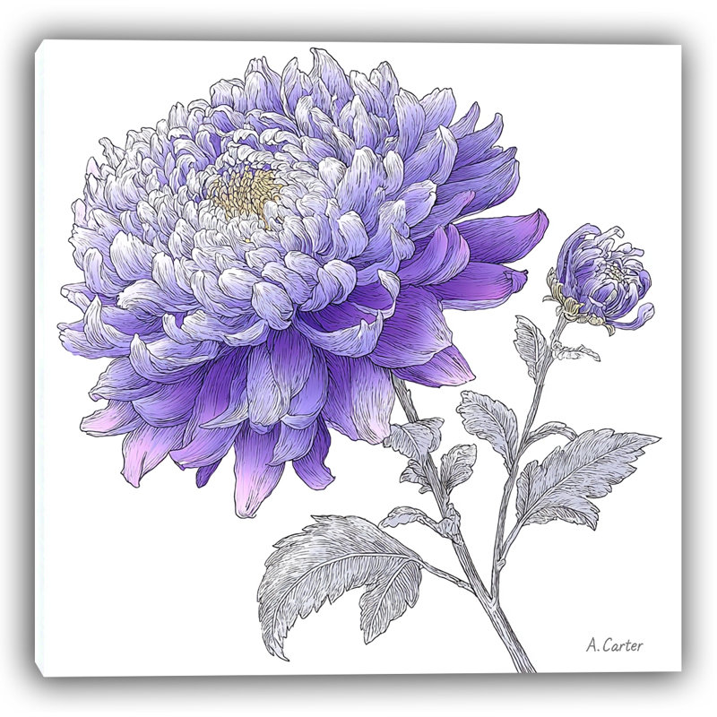 Violet Splendor II - impression sur toile tendue, H 20 po x l 20 po