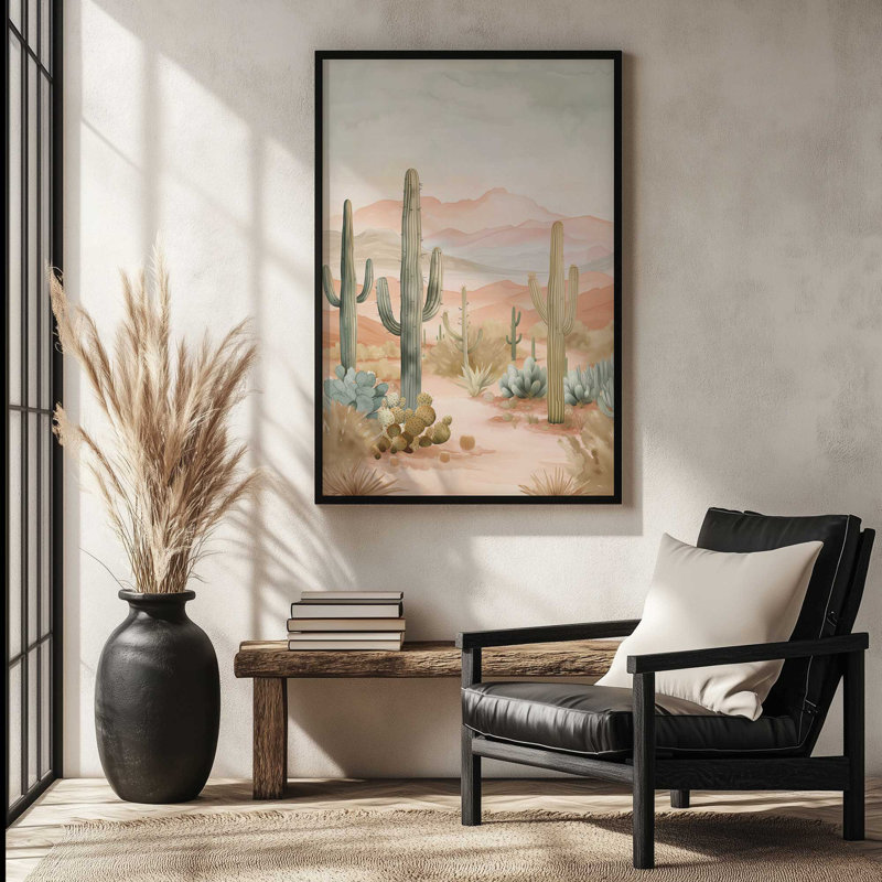 Cactus Waltz I, Cadre photo simple or brossé, H 15,25 po x l 12,25 po