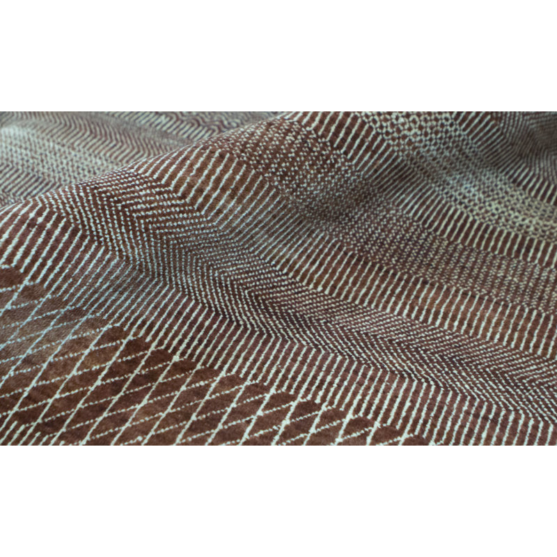 Striped Area Rug in Rust/Ivory/Brown
