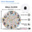 Horloge murale colorée abstraite 12 po