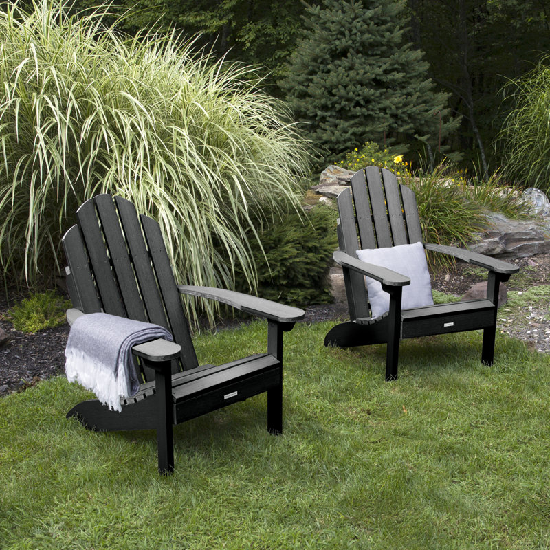 Chaise Adirondack en plastique Rialto, Noir