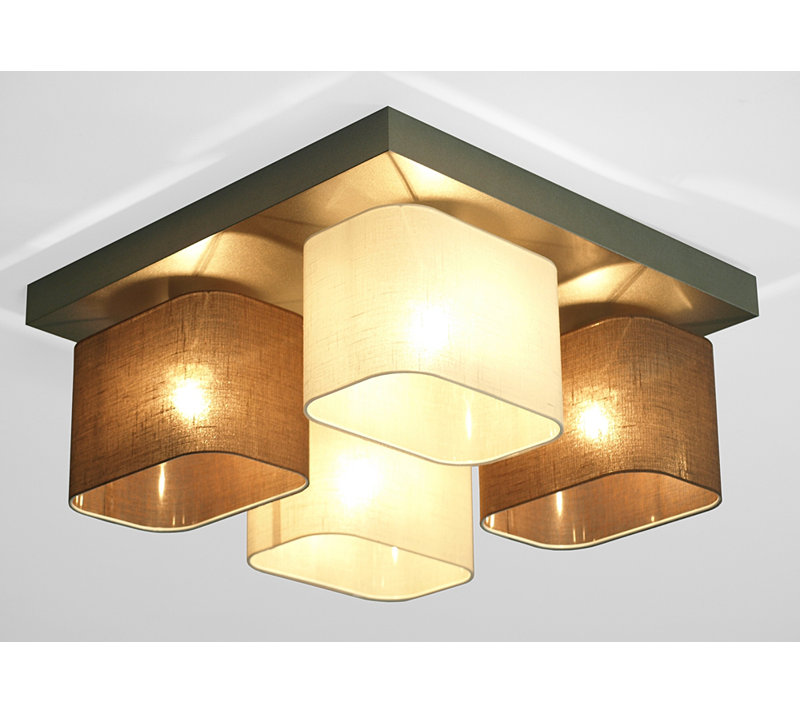 Gonzalez Semi Flush Mount, Brown/Cream, Silver
