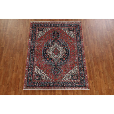 One-of-a-Kind 5' X 6'10" New Age Wool Area Rug in Red