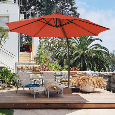 Bersa 12 ft Cantilever Patio Umbrella with Infinite Tilt, Aluminum Pole, Protective Cover & Sandbag