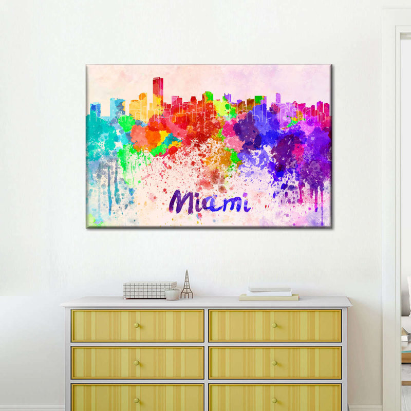 Couleurs de l'horizon de Miami, H 8 po x l 12 po x P 1 po