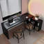 Bureau de direction en bois massif noir en forme de L-1041438498-1041438510